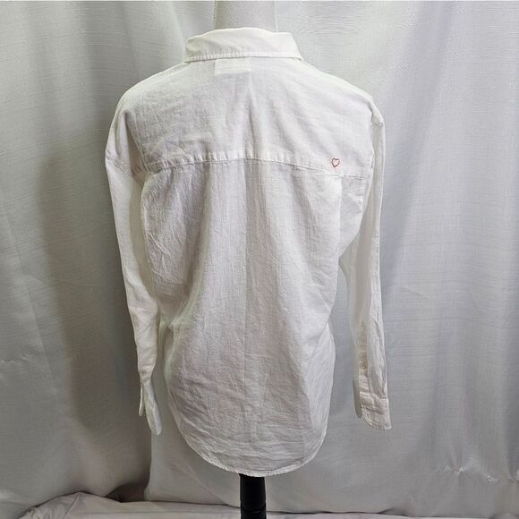 7 For All Mankind White Cotton Button Down Shirt Size XS - Picture 10 of 13